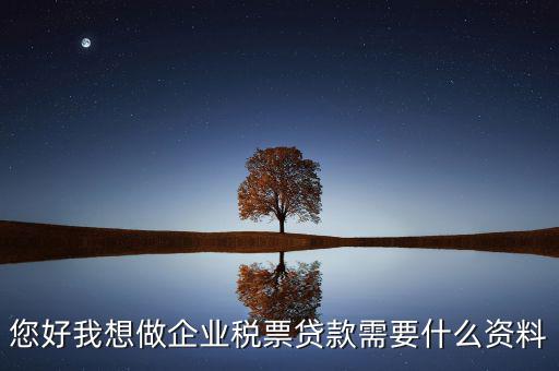 您好我想做企業稅票貸款需要什么資料