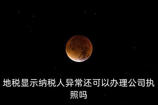 地稅顯示納稅人異常還可以辦理公司執照嗎
