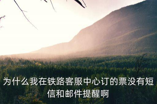 為什么購票成功沒有短信提醒，為什么我在鐵路客服中心訂的票沒有短信和郵件提醒啊