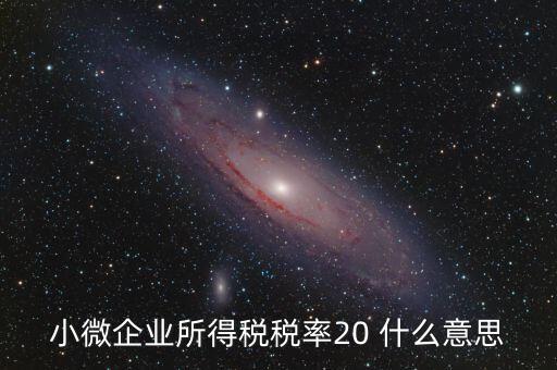 小微企業所得稅稅率20 什么意思