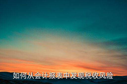 如何從會計(jì)報(bào)表中發(fā)現(xiàn)稅收風(fēng)險