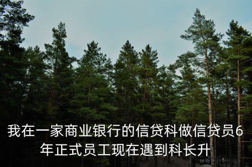 我在一家商業銀行的信貸科做信貸員6年正式員工現在遇到科長升