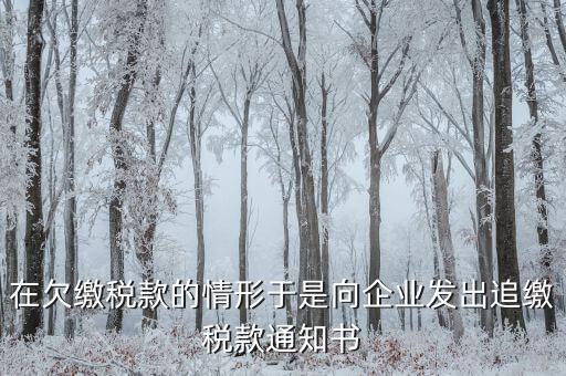 在欠繳稅款的情形于是向企業發出追繳稅款通知書
