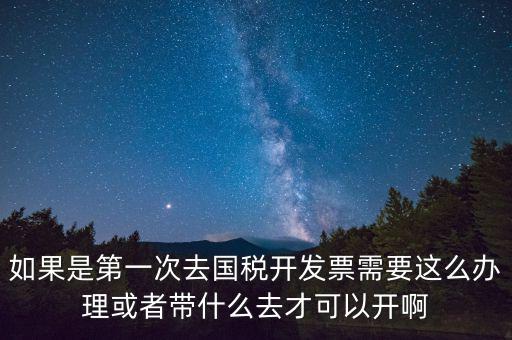 如果是第一次去國稅開發票需要這么辦理或者帶什么去才可以開啊