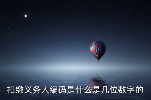 扣繳義務人編碼是什么是幾位數字的