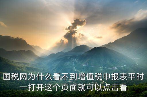 國稅網為什么看不到增值稅申報表平時一打開這個頁面就可以點擊看