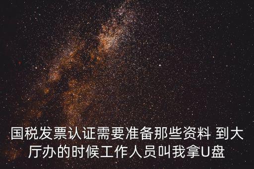 國稅發票認證需要準備那些資料 到大廳辦的時候工作人員叫我拿U盤
