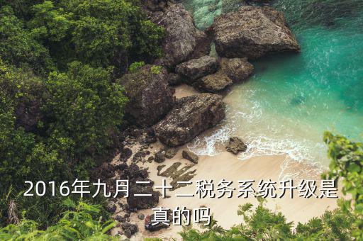 2016年九月二十二稅務系統升級是真的嗎