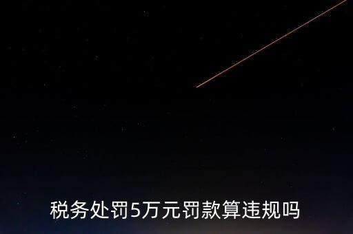 稅務處罰5萬元罰款算違規嗎