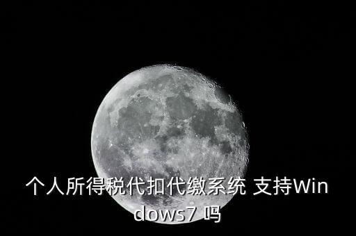 個人所得稅代扣代繳系統 支持Windows7 嗎