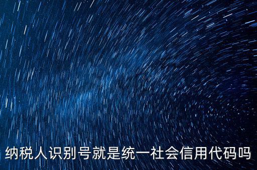 納稅人識別與社會信用代碼是什么，納稅人識別號就是統一社會信用代碼嗎