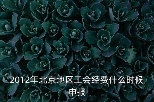 2012年北京地區工會經費什么時候申報