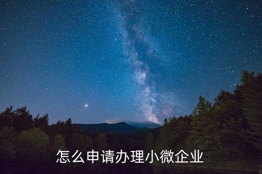 怎么申請辦理小微企業