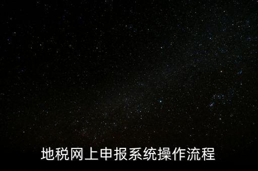 地稅網上申報系統操作流程