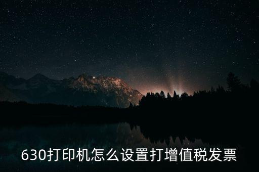 630打印機怎么設置打增值稅發票
