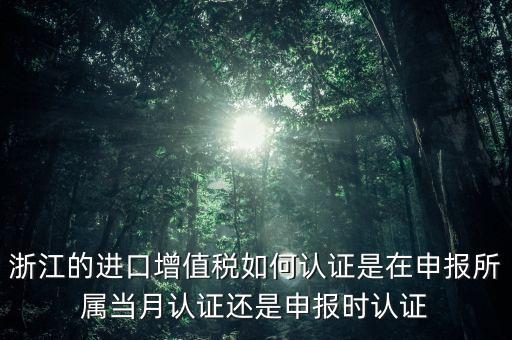 浙江國稅進口發票如何認證，浙江的進口增值稅如何認證是在申報所屬當月認證還是申報時認證