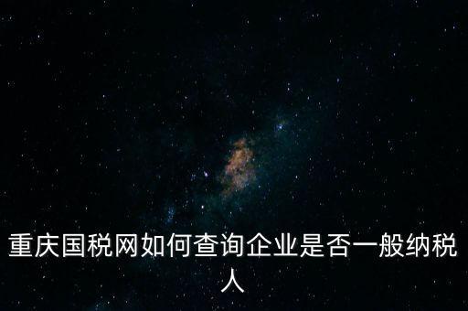 重慶國稅網如何查詢企業是否一般納稅人