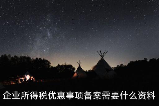 企業(yè)所得稅備案需要帶什么東西，企業(yè)所得稅優(yōu)惠事項備案需要什么資料