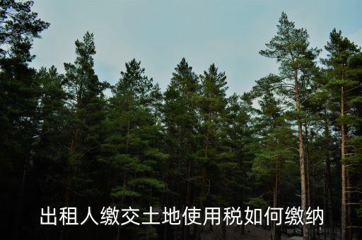 租房土地使用稅如何計算，企業(yè)出租房屋土地稅如何計算