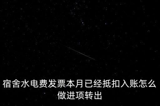 宿舍水電費發票本月已經抵扣入賬怎么做進項轉出