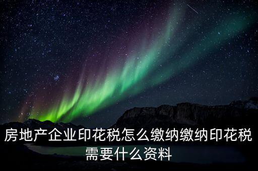 房地產企業印花稅怎么繳納繳納印花稅需要什么資料