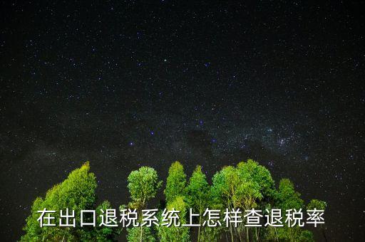 在出口退稅系統上怎樣查退稅率