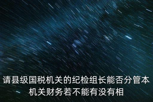 請縣級國稅機關的紀檢組長能否分管本機關財務若不能有沒有相