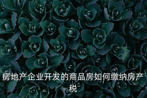 房地產企業如何交納房產稅，房地產開發企業需要繳納哪些稅