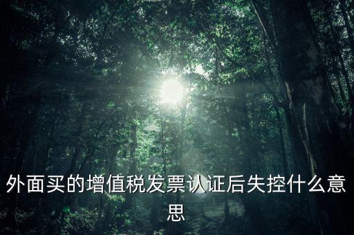 外面買的增值稅發票認證后失控什么意思