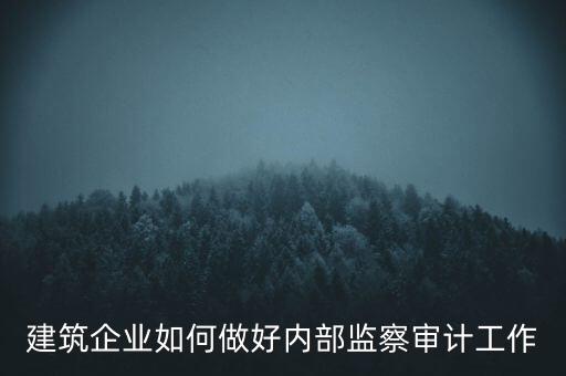 建筑企業如何做好內部監察審計工作