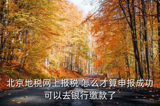 北京地稅網上報稅 怎么才算申報成功可以去銀行繳款了
