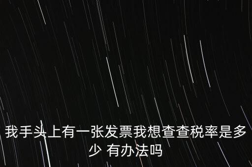 我手頭上有一張發票我想查查稅率是多少 有辦法嗎