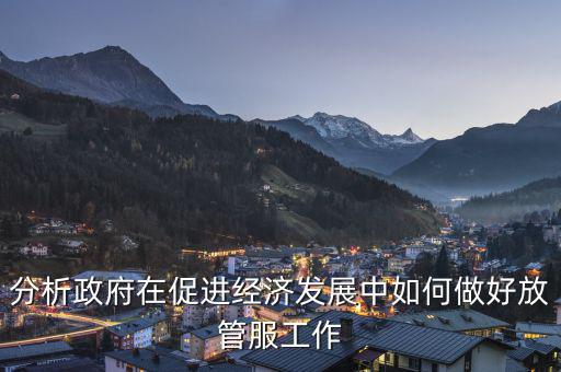分析政府在促進經濟發展中如何做好放管服工作
