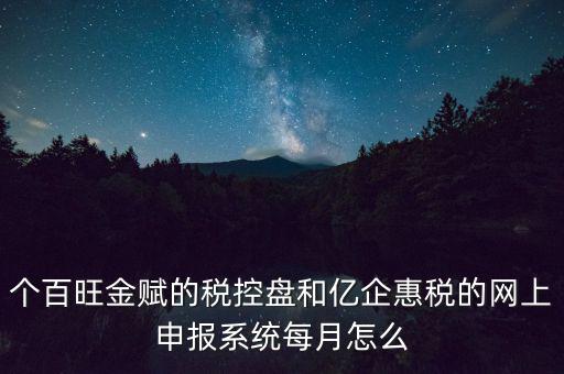 個百旺金賦的稅控盤和億企惠稅的網上申報系統每月怎么