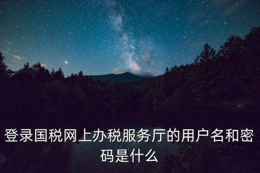 如何注冊稅務網廳號，登錄國稅網上辦稅服務廳的用戶名和密碼是什么