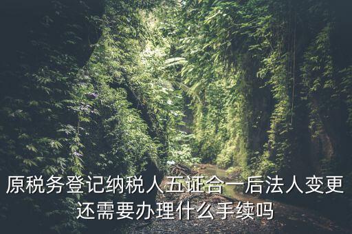 原稅務登記納稅人五證合一后法人變更還需要辦理什么手續嗎
