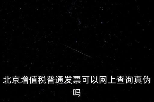 北京增值稅普通發票可以網上查詢真偽嗎