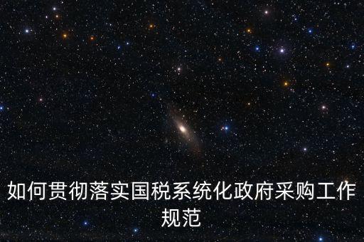 如何貫徹落實國稅系統化政府采購工作規范