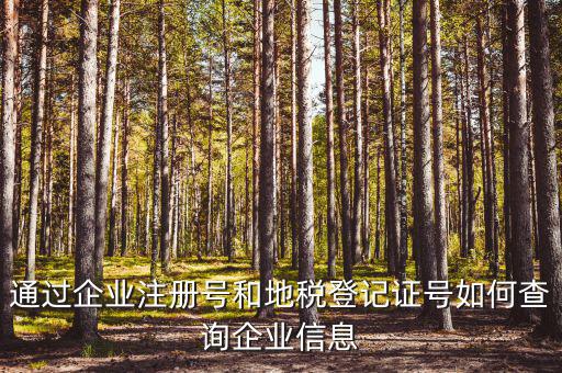 企業稅務信息如何查詢，通過企業注冊號和地稅登記證號如何查詢企業信息