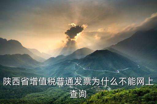 陜西省增值稅普通發票為什么不能網上查詢