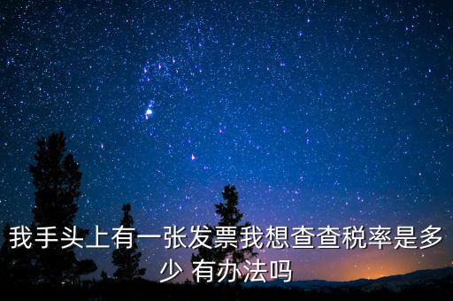 我手頭上有一張發票我想查查稅率是多少 有辦法嗎