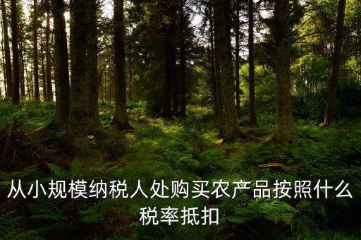從小規模納稅人處購買農產品按照什么稅率抵扣