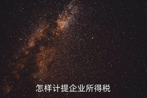怎樣計提企業所得稅