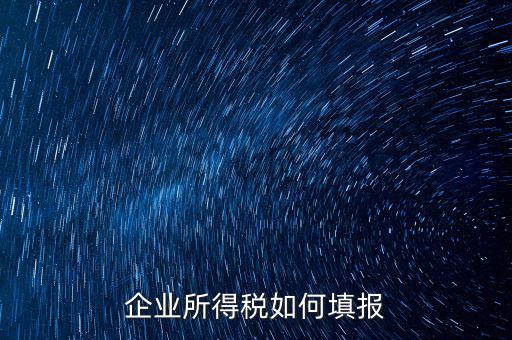 企業所得稅如何填報，企業所得稅申報表怎么填
