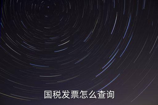 國稅發票怎么查詢