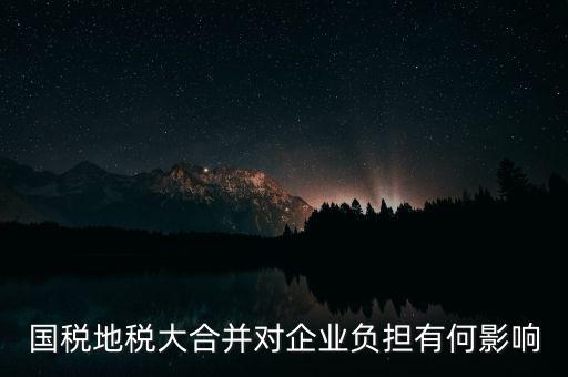 國稅地稅大合并對企業負擔有何影響