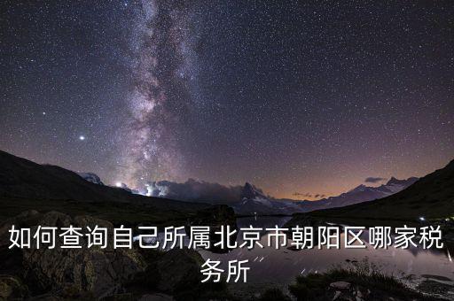 如何查詢自己所屬北京市朝陽區哪家稅務所