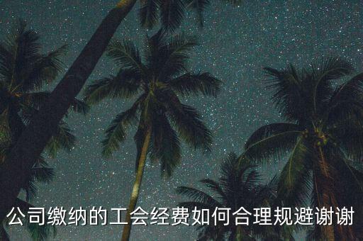 公司繳納的工會經費如何合理規避謝謝