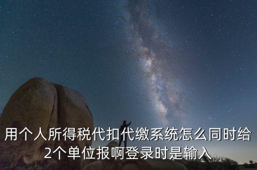 用個人所得稅代扣代繳系統怎么同時給2個單位報啊登錄時是輸入