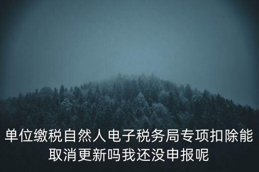 單位繳稅自然人電子稅務(wù)局專項(xiàng)扣除能取消更新嗎我還沒申報呢